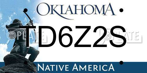 TD6Z2S Oklahoma License Plate
