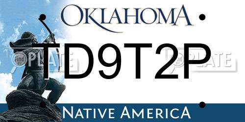 TD9T2P Oklahoma License Plate