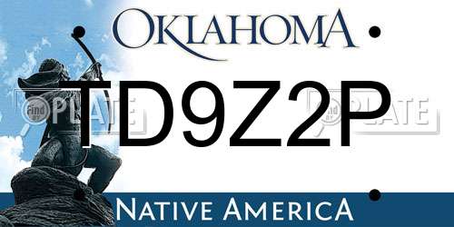 TD9Z2P Oklahoma License Plate