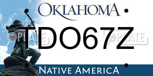 TDO67Z Oklahoma License Plate