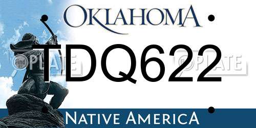 TDQ622 Oklahoma License Plate