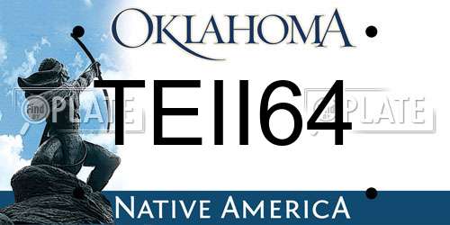 TEII64 Oklahoma License Plate