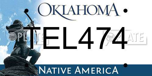 TEL474 Oklahoma License Plate