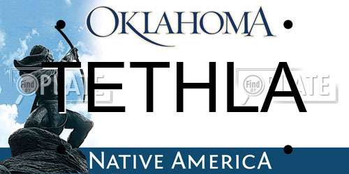 TETHLA Oklahoma License Plate