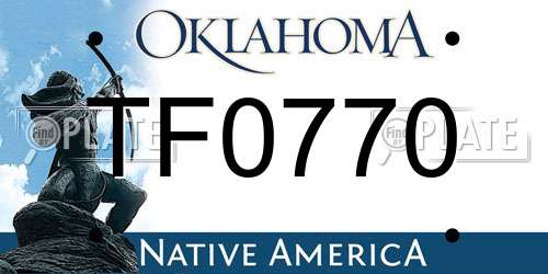 TF0770 Oklahoma License Plate
