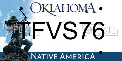 TFVS76 Oklahoma License Plate