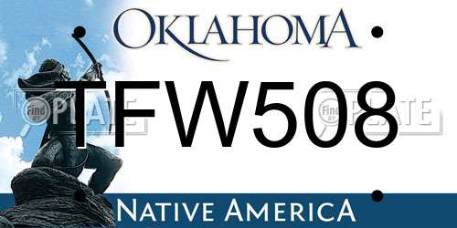 TFW508 Oklahoma License Plate