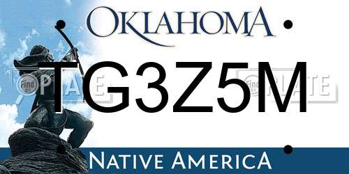 TG3Z5M Oklahoma License Plate