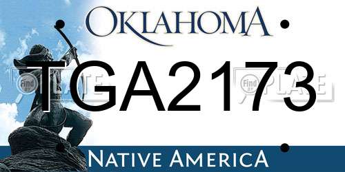 TGA2173 Oklahoma License Plate