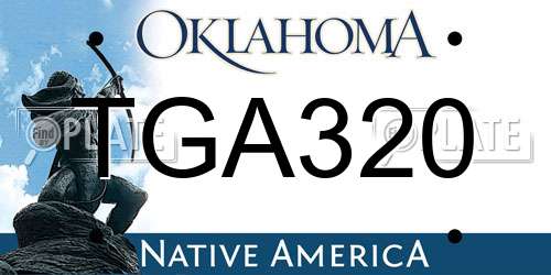 TGA320 Oklahoma License Plate