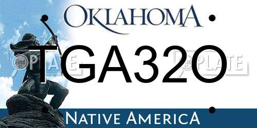 TGA32O Oklahoma License Plate