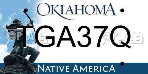 TGA37Q Oklahoma License Plate
