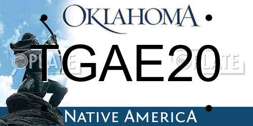 TGAE20 Oklahoma License Plate