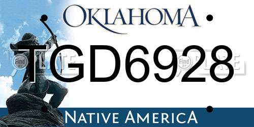 TGD6928 Oklahoma License Plate