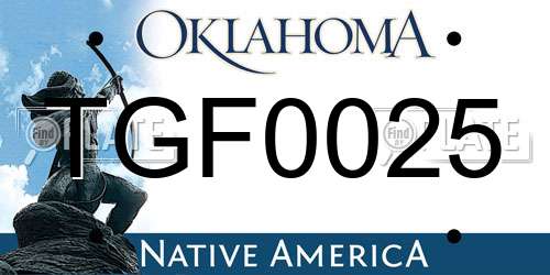 TGF0025 Oklahoma License Plate