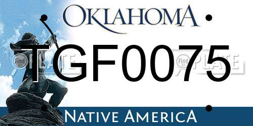 TGF0075 Oklahoma License Plate