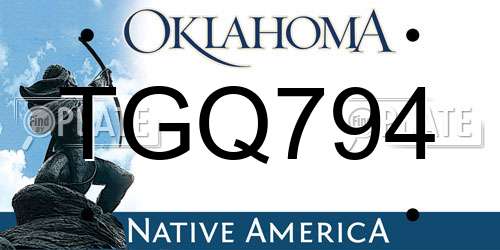 TGQ794 Oklahoma License Plate
