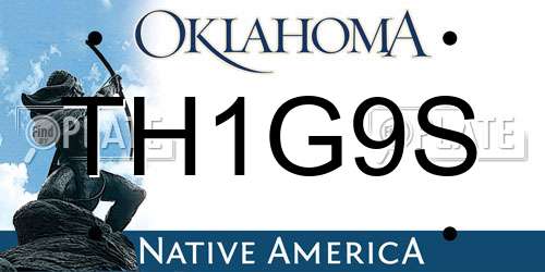 TH1G9S Oklahoma License Plate