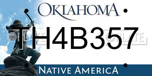 TH4B357 Oklahoma License Plate