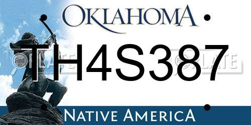 TH4S387 Oklahoma License Plate