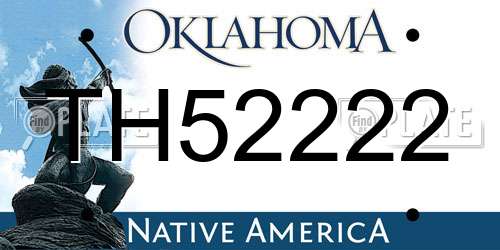 TH52222 Oklahoma License Plate
