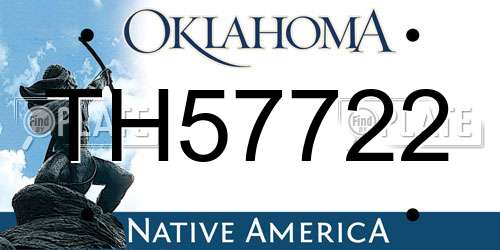 TH57722 Oklahoma License Plate