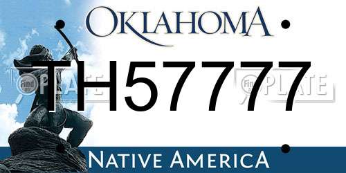 TH57777 Oklahoma License Plate