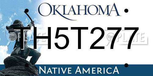 TH5T277 Oklahoma License Plate