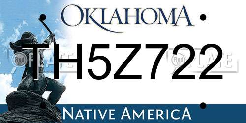 TH5Z722 Oklahoma License Plate