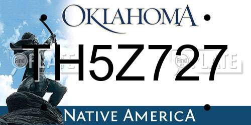 TH5Z727 Oklahoma License Plate