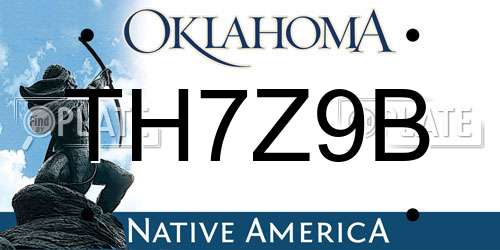TH7Z9B Oklahoma License Plate