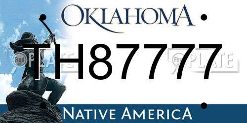 TH87777 Oklahoma License Plate