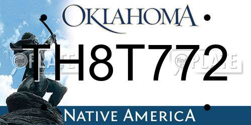 TH8T772 Oklahoma License Plate