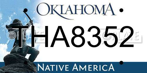 THA8352 Oklahoma License Plate