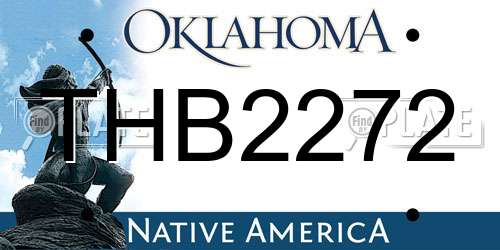THB2272 Oklahoma License Plate