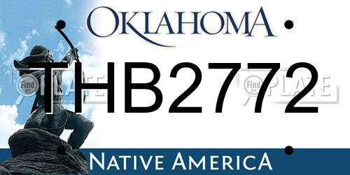THB2772 Oklahoma License Plate