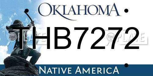THB7272 Oklahoma License Plate