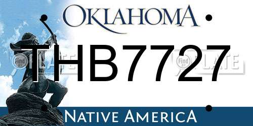 THB7727 Oklahoma License Plate