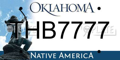 THB7777 Oklahoma License Plate