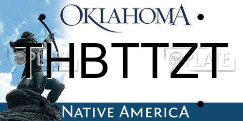 THBTTZT Oklahoma License Plate