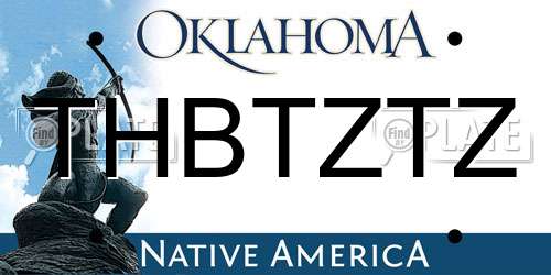THBTZTZ Oklahoma License Plate