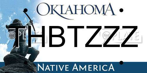 THBTZZZ Oklahoma License Plate