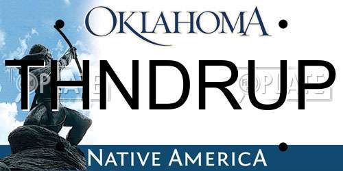 THNDRUP Oklahoma License Plate