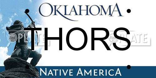 THORS Oklahoma License Plate