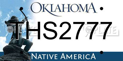 THS2777 Oklahoma License Plate