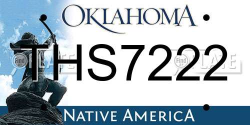 THS7222 Oklahoma License Plate
