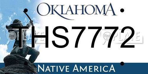 THS7772 Oklahoma License Plate