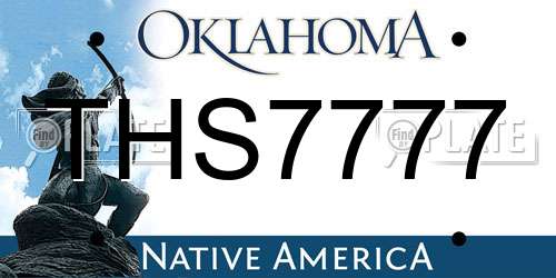 THS7777 Oklahoma License Plate