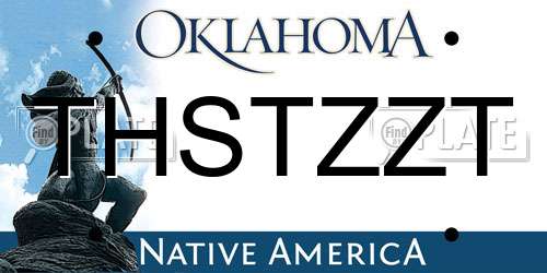 THSTZZT Oklahoma License Plate