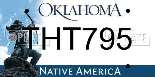 THT795 Oklahoma License Plate
